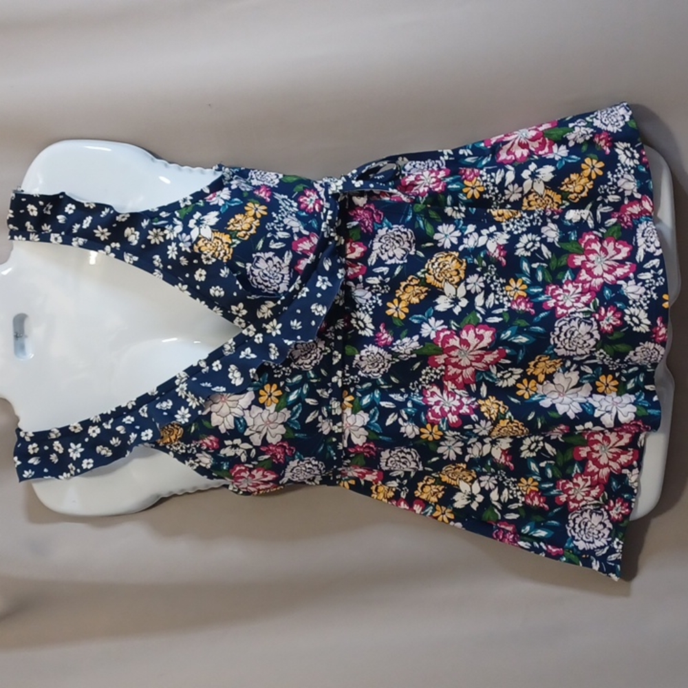 Liz Claiborne Floral Tankini Top - Navy, Pink, Yellow, White